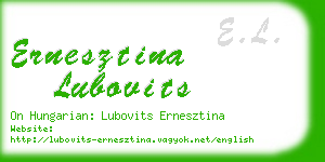 ernesztina lubovits business card